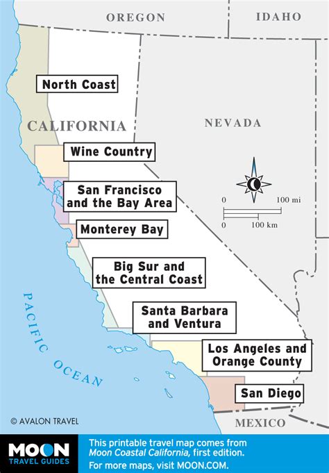 Map Of California Coast Cities Time Zones Map World