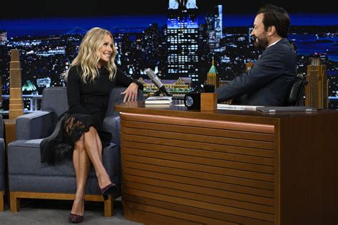 Kelly Ripa Slips On Ruby Pumps To Promote ‘live Wire On Jimmy Fallon