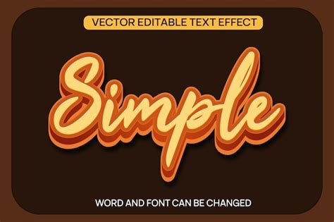 Premium Vector Simple Text Effect Vector Editable
