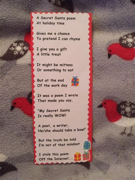 Funny Secret Santa Poem👍 Secret Santa Poems Funny Secret Santa Ts