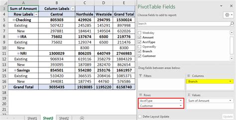 Sample Excel Pivot Table
