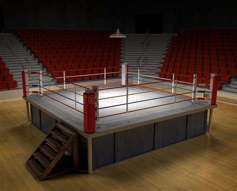 Boxing Arena A D Generated Professional Boxing Ring Front Ropes Removed Easly Affiliate