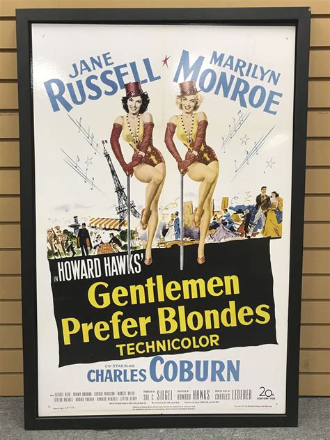 Vintage Gentlemen Prefer Blondes 1953 Framed 26x40 Poster Ebay