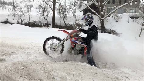 Dirtbike Winter Riding In Deep Snow Youtube