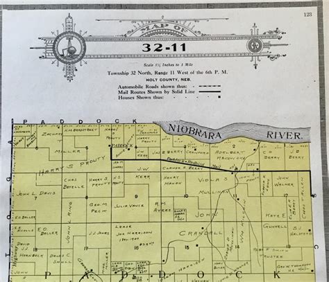1915 Plat Map Holt County Nebraska Twnsp 32 11 Paddock Precinct