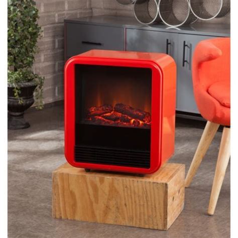 Fuoco adjustable wall mounted electric fireplace caesar hardware international limited size: Red Cozy Electric Fireplace Heater Modern Retro Glass ...