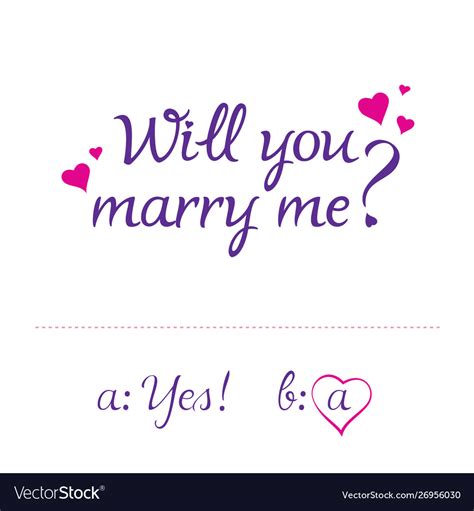 Will You Marry Me Lettering Typography Vector Image