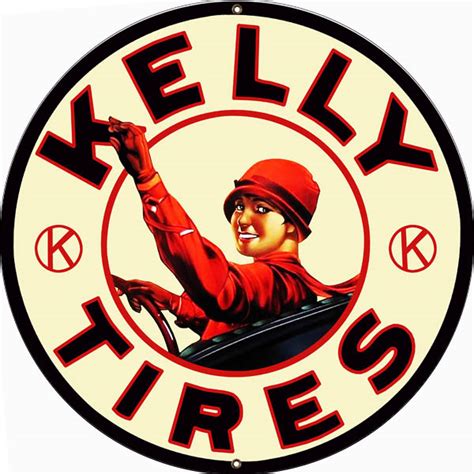 Kelly Tires Garage Shop Sign 18 Round Reproduction Vintage Signs