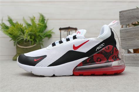 Nike Air Max 270 Whiteblack With Red Flower Swoosh