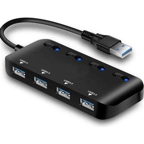 Hub USB Multiprise Multi Ports USB Multiple Ultra Fin Avec Voyants De Commutateurs D