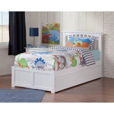 Mission Twin Extra Long Bed With Footboard And Twin Extra Long Trundle