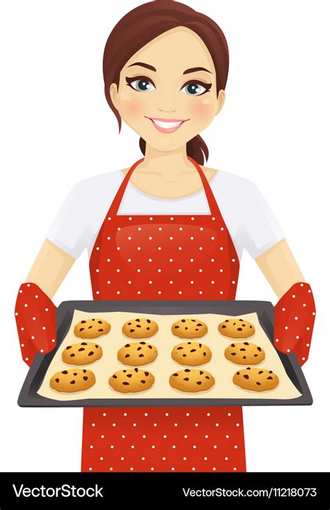 Woman Baking Cookies Royalty Free Vector Image