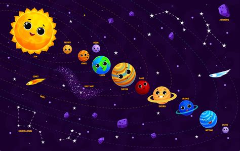 Cartoon Solar System Infographics Cute Planets 20402108 Vector Art At