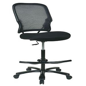 It has a 21.5 wide seat that has five inch thick padding, so it is specifically designed for larger people. Office Star 15-37A720D Big and Tall Double Dark AirGrid Back Drafting Chair