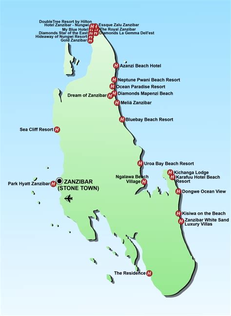 Island Of Zanzibar On Map World Map