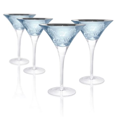 Artland Brocade Martini Glasses Set Of 4 Glass Set Glassware Set Martini Glass