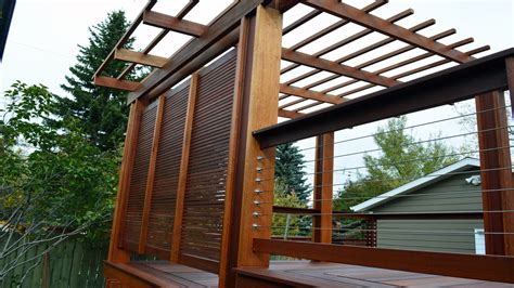 Beautiful Privacy Screen And Pergola In Calgary Alberta Made From Red