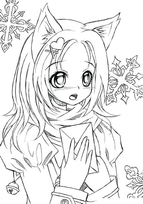 Kawaii Wolf Girl Coloring Page Free Printable Coloring Pages For Kids