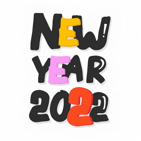 New Year New Year 2022 Typography 2022 Letters Sticker Download