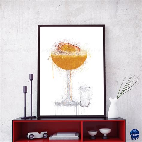 pornstar martini cocktail print watercolour splash wall art etsy uk