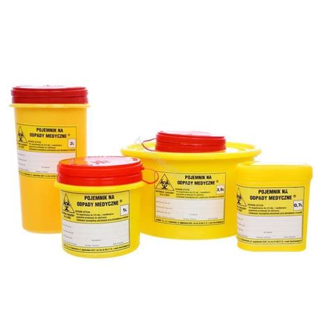 Pojemniki na odpady medyczne i igły żółte PLASPOL Sklep medyczny