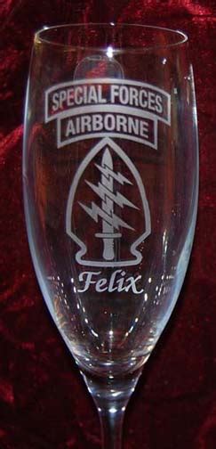 Personalized Engraved Military Champagne Flutes Toasting Flutes