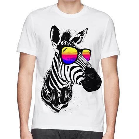 Gildan Fresh Printed Fashion Design T Shirt Men Cool Zebra Dj T Shirt