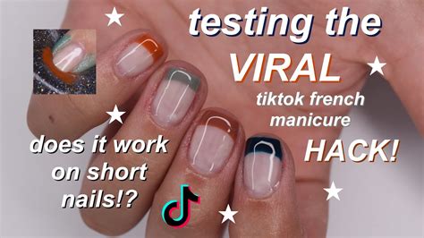 French Manicure Tik Tok Hack On Short Nails Youtube