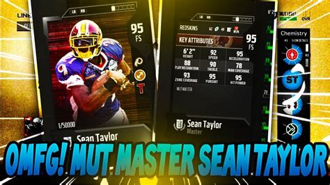 Omfg Worlds First Mut Master Card 95 Sean Taylor Madden 18 Ultimate