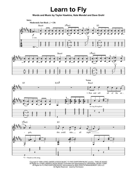 Перевод песни learn to fly — рейтинг: Learn To Fly by Foo Fighters - Guitar Tab Play-Along ...