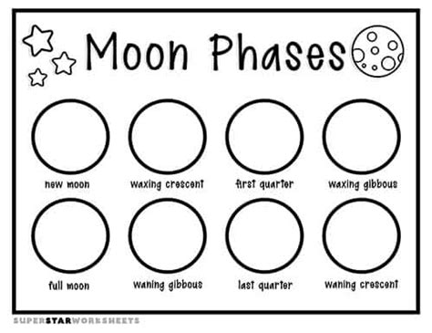 Phases Of The Moon Worksheets Superstar Worksheets Moon Phases