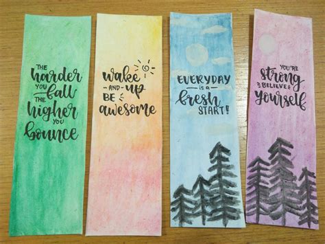 Water Coloured Bookmarks Creative Diy Bookmarks Creative Bookmarks