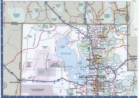 Utah Northern Roads Mapmap Of North Utah With Cities And Highways