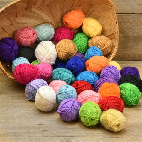 Acrylic Yarn Skeins Assorted Colors Huge Mixed Wool Balls Soft Lot Of