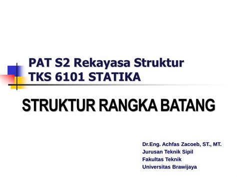 PDF STRUKTUR RANGKA BATANG Universitas Brawijaya 2018 08 07