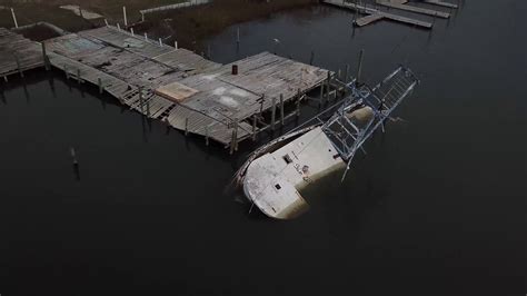 Sunken Boat Under The Holden Beach Bridge Youtube