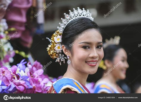 Chiang Mai Thailand February 2020 Beauty Queen Contestants Sitting Float Stock Editorial Photo