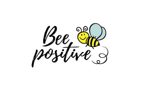 Premium Vector Bee Positive Phrase With Doodle Bee Lettering
