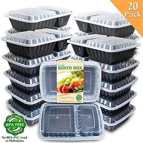 Buy Enther Meal Prep Containers 20 Pack 2 Compartment With Lids