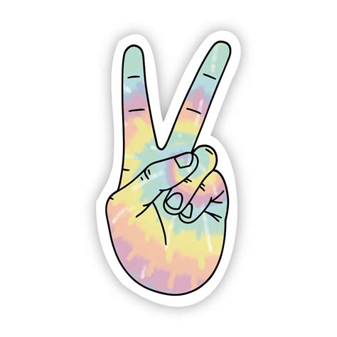Peace Sign Tie Dye Aesthetic Sticker Big Moods