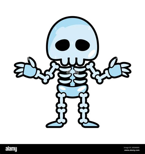 Skeleton Ghost Halloween Cartoon Characters Vector Stock Vector