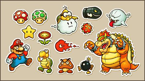 Super Mario Stickers By Einen On Deviantart