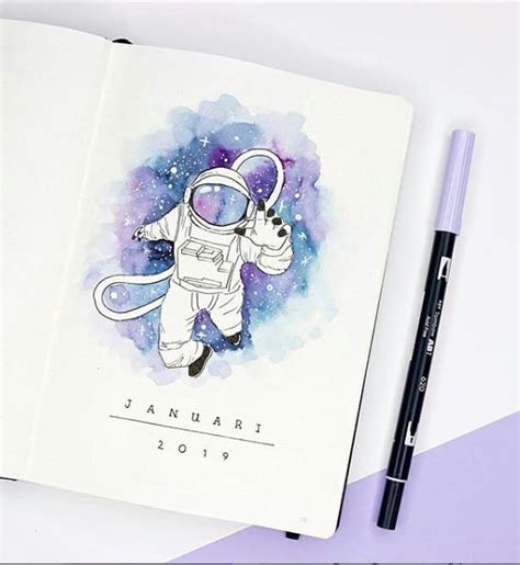 12 Galaxy And Space Themed Bullet Journal Spread Thefab20s