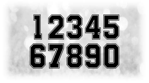 Sports Jersey Number Templates Grouped On One Single Sheet Etsy