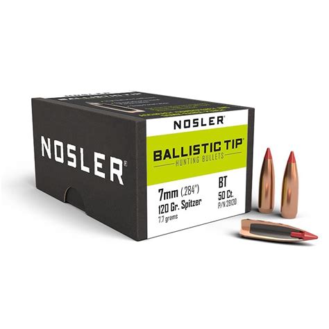 Nosler Ballistic Tip Hunting 7mm 284 120gr Projectiles X50 Broncos