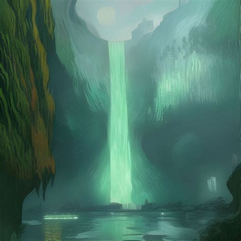 Sparkling Emerald Green Waterfall Ai Generated Artwork Nightcafe