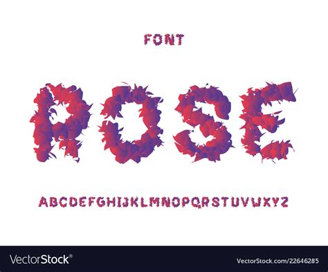 Rose Font Alphabet Royalty Free Vector Image Vectorstock