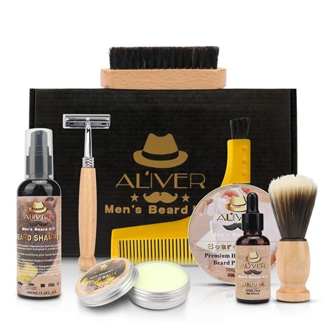 Aliver Vip Men Beard Kit Grooming Beard Set Barba Beard Oil Moisturizing Wax Blam Comb Essence