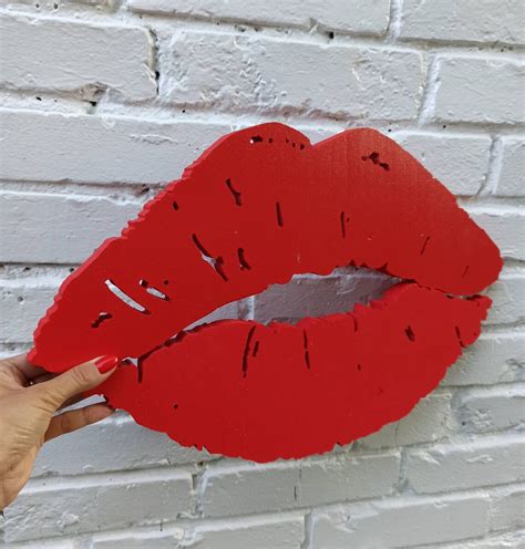 Red Lips Wall Art Wall Hanging Lip Wall Decor Beauty Studio Etsy