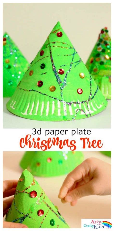 Super Fun 3d Paper Plate Christmas Tree Craft Christmas Preschool